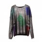 Gold/Silver Geometric Color Block Sweater 2017 Women Loose Holes Pullover Clothing Autumn Special To