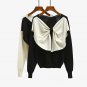 New Autumn Luxury Fashion Runway Designer Women Sweater Pullover Sweaters Bowknot Color Block Basic 