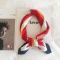 Fashion Red Bandana Square Scarf Women Neckerchief Foulard Stripe Printed Scarves Color Block Headba