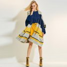 Bohoartist Winter Fashion Capes Women Blue Color Block Autumn Warm Pashmina Patchwork Casual Women S