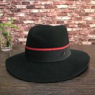 Recessionista fedoras - black ribbon color block fedoras wide brim jazz hat fashion hat fashion fema