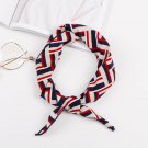 Navy Blue Scarf Women Luxury Brand Neckerchief Color Block Printed Scarves Fashion Triangle Head Hai