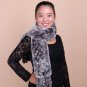 Rex rabbit hair fur scarf winter thermal color block color block fur rex rabbit hair tassel scarf lo