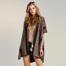 Young17 Autumn Sweater Women 2018 Brown Batwing Sleeve Mid-Length Cape Geometric Color Block Fall Sw