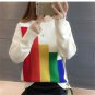 color block Sweater Kawaii Pullover coloful Female Jumper Women\'s Clothing Japan Korean Style rainb