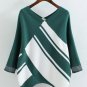 Sweater New Women Color Block Asymmetric Hem Pullovers Casual V Neck Knitwear Work Plain Tops