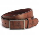 Mens Plain PU Leather Belt Snap-On Buckle Solid Strap Ceinture 4 Colors