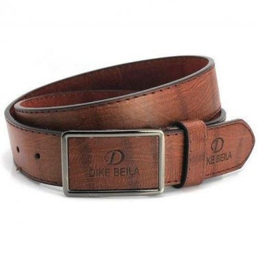 Mens Plain PU Leather Belt Snap-On Buckle Solid Strap Ceinture 4 Colors