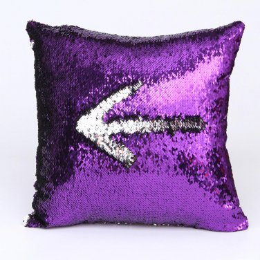 DIY Double Color Glitter Sequins Throw Pillow Case Cafe Home Decor Cushion Cover