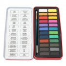Brand New 24 Colored Solid Watercolor Art Paint Set With Box And Brush Blocks Metal Tin Set Artist S