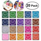 ULTNICE 20pcs Multi-colored Giant Ink Pads Stamp Pads for DIY Craft Scrapbooking Finger Paint Ink Pa