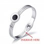 GAGAFEEL Personalized Engrave Cuff Bangle Bracelet Women Jewelry Rose Gold Silver Color With Round D