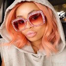 Crystal Rim Women Sunglasses Retro Brand Desginer Square Oversize Sun Glasses ss310