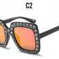 Crystal Rim Women Sunglasses Retro Brand Desginer Square Oversize Sun Glasses ss310