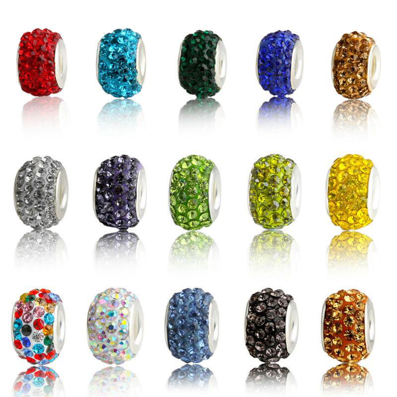 20pcs/lot Beautiful Colorful Charm European Beads Fit For Pandora Style Bracelet or Necklace DIY Mak