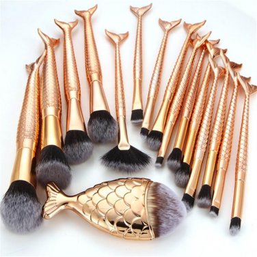 16PCS Make Up Foundation Eyebrow Eyeliner Blush Cosmetic Concealer Brushes