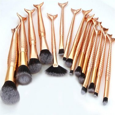 15PCS Make Up Foundation Eyebrow Eyeliner Blush Cosmetic Concealer Brushes