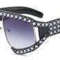 Decorated Oversize Women Sunglasses Fashion Men Red Lens Shades UV400
