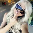 8 Colors Fashion Large Frame Personalized Hand Made Woven Sunglasses Cool Women Metal Chain Decorati