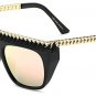8 Colors Fashion Large Frame Personalized Hand Made Woven Sunglasses Cool Women Metal Chain Decorati