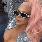 Luxury Venetian Pearl Decoration Women Square Sunglasses Trending Ladies Clear Pink Lens Shades UV40
