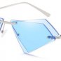 Unique Rimless Women Diamond Sharp Sunglasses Fashion Double Lens Cat Eye Men Red Tinted/Clear Lens 