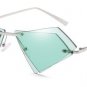 Unique Rimless Women Diamond Sharp Sunglasses Fashion Double Lens Cat Eye Men Red Tinted/Clear Lens 