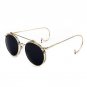Vintage Steampunk Sunglasses Men Round Designer steam punk Metal women Flip Coating Sunglasses Men R
