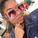 Fashion Design Sunglasses Women Square Rhinestone Sun Glasses Classic Gradient Lens Shades Female Oc