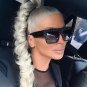 Hot Sale New Luxury Square Sunglasses Women Brand designer Large Frame Shades Diamond Sun Glasses Bl