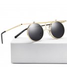 Flip up Steampunk Sunglasses Men Polarized Gafas sol Polarizadas UV400 Men Retro Designer Round Glas