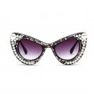 High quality Rhinestone Pearl Cat Eye Sunglasses Women vintage brand designer Oversized Sunglasses l