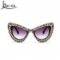 High quality Rhinestone Pearl Cat Eye Sunglasses Women vintage brand designer Oversized Sunglasses l