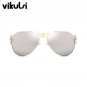 Italy Oversized Aviator Sunglasses Women Brand Designer Luxury Aviator Clear Glasses Man Gold Retro 