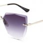 SHAUNA Oversize Women Rimless Sunglasses Fashion Ladies Pink Gradient Lens Shades UV400