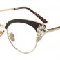 Classic Crystal Decoration Women Cat Eye Glasses Frame Fashion Ladies Reading Glasses UV400