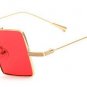 Retro Hippie Square Sunglasses Men Punk Eyewear Women Wide Bridge Mirror Coating Shades