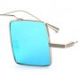 Retro Hippie Square Sunglasses Men Punk Eyewear Women Wide Bridge Mirror Coating Shades