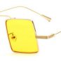 Retro Hippie Square Sunglasses Men Punk Eyewear Women Wide Bridge Mirror Coating Shades