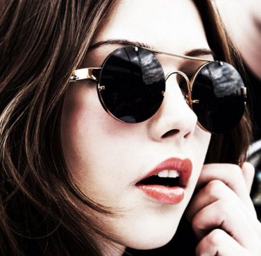 Retro High Quality Handsome Elegant Round Sunglasses Women Men Multicolor Eyewear Glasses UV400