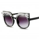 Female Rhinestone Oversized Hand Made Sun Glasses Brand Designer Luxury Women Ladies Elegant Cosy Su