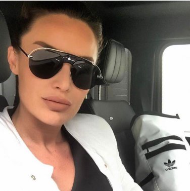 Brand Designer Oversized Street Snap All Match Oval Sun Glasses Luxury Personality Women Sunglasses 
