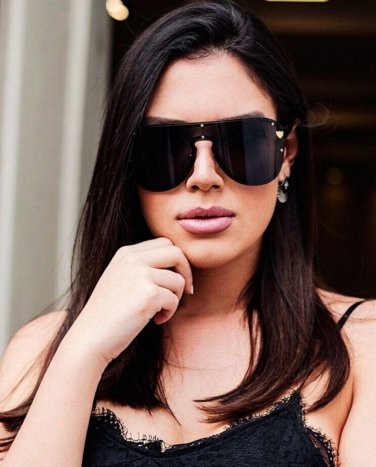 Oversized Alloy Texture Sun Glasses Brand Designer Concise Sunglasses For Women Men