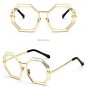 Retro Hollow Alloy Sunglasses Brand Designer Women Men Luxury Personality Cosy Shades Sunglasses Ocu