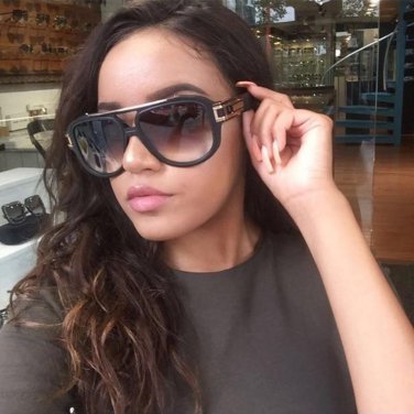 Square Alloy Sun Glasses Brand Designer Women Men Handsome Elegant 2 Beams Sunglasses UV400 Oculos D
