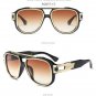 Square Alloy Sun Glasses Brand Designer Women Men Handsome Elegant 2 Beams Sunglasses UV400 Oculos D