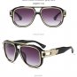 Square Alloy Sun Glasses Brand Designer Women Men Handsome Elegant 2 Beams Sunglasses UV400 Oculos D