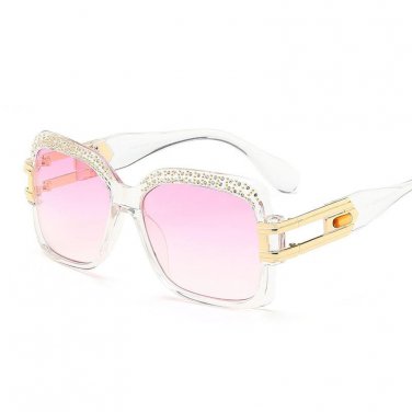 Oversized Rhinestone Pearl Luster Sun Glasses Eyewear Frame Brand Designer Luxury Women Men Sunglass