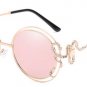Double Rims Oversize Women Round Sunglasses Unique Crystal Decoration Ladies Gradient Lens Shades UV