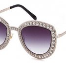 Pearl Decoration Fashion Women Cat Eye Sunglasses Heavy Metal Frame Ladies Gradient Lens Shades UV40